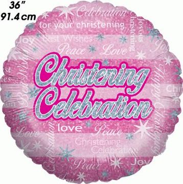 Christening Celebration Girl Holographic 36inch - Clearance